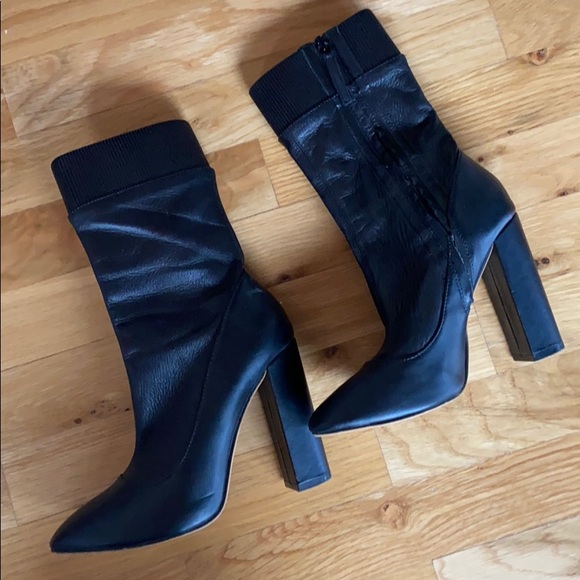 Zara Heeled ankle boot black six 6 - Picture 3 of 7